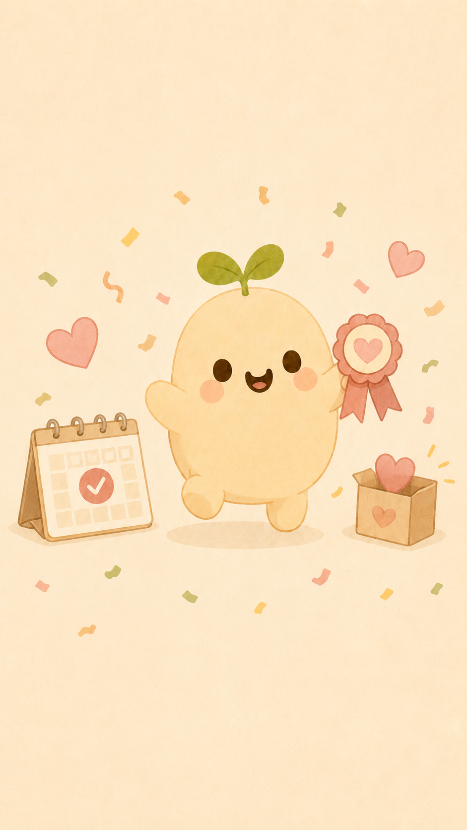 Pico celebrating next to a calendar
