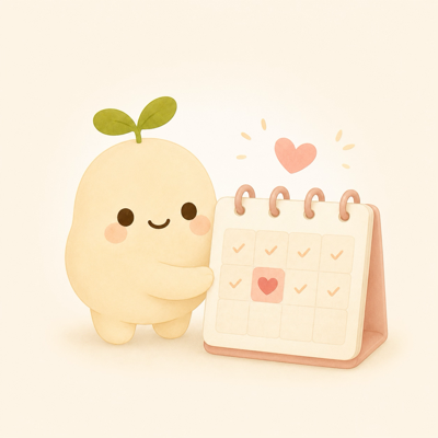 Pico next to a streak calendar